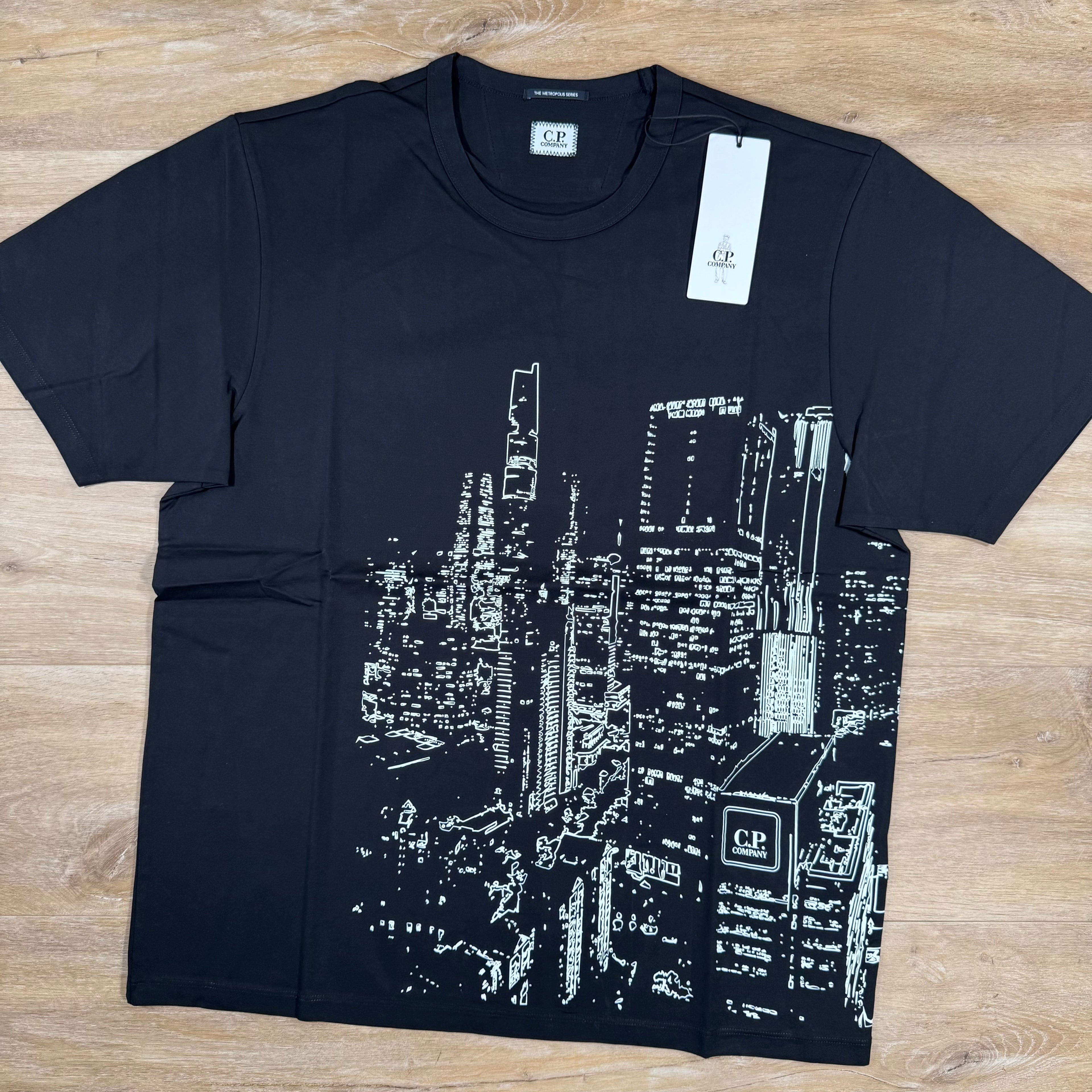 CP Company Metropolis Series Graphics T-Shirt in Black Ironleague