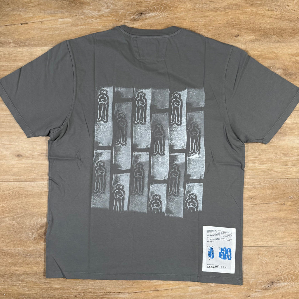 CP Company 24/1 Front and Back Logo T-Shirt in Smoked Pearl Ironleague