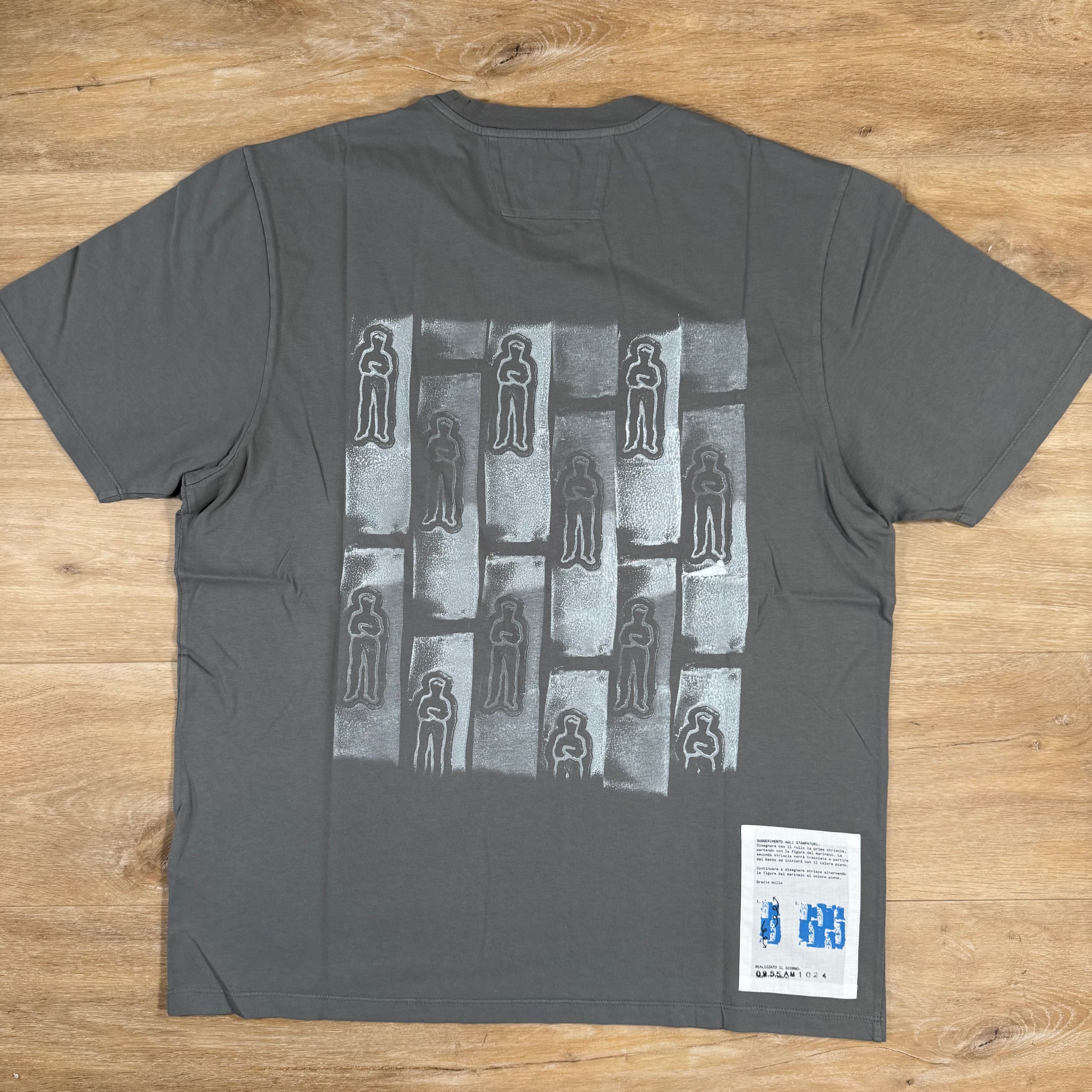 CP Company 24/1 Front and Back Logo T-Shirt in Smoked Pearl Ironleague
