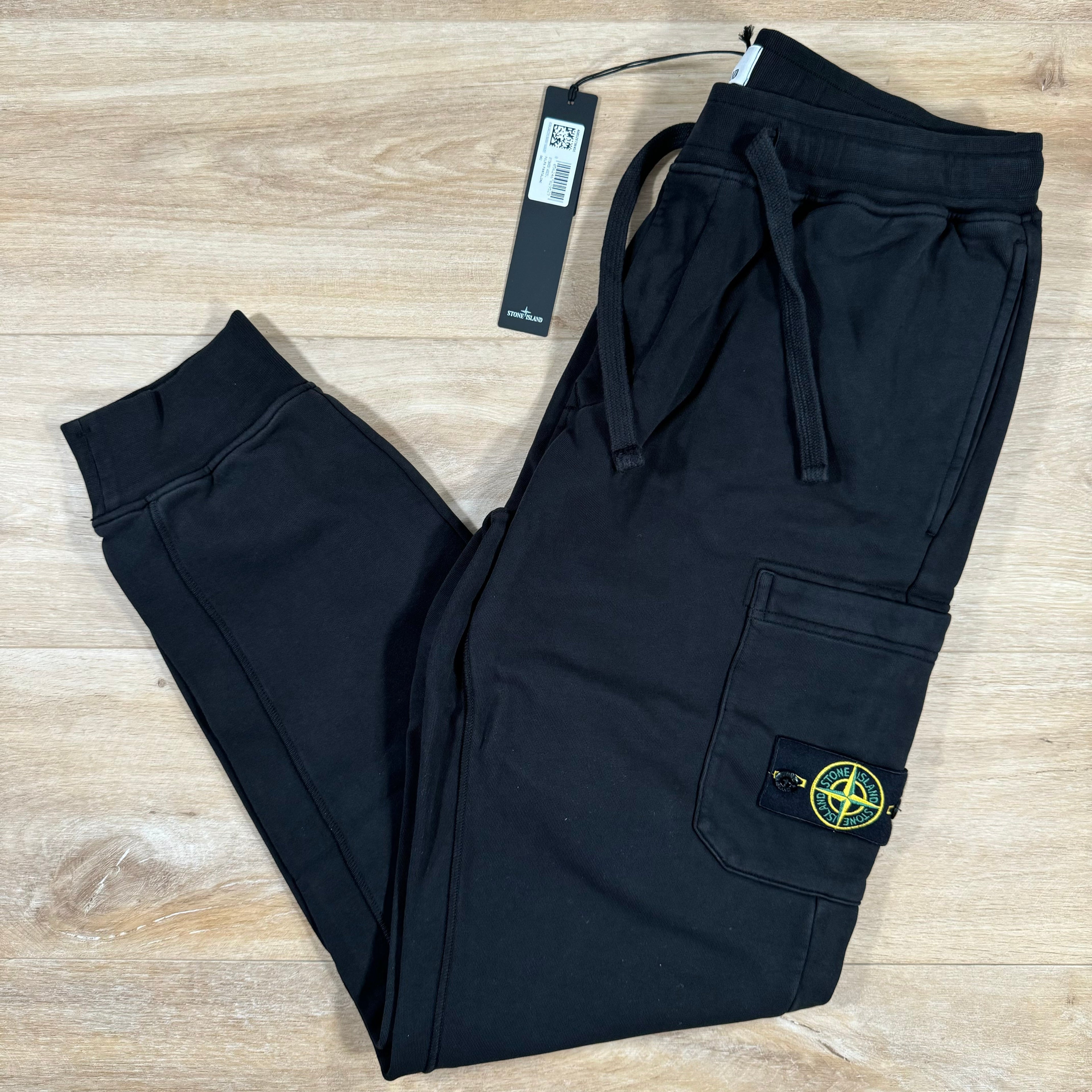 Stone Island Slim Fit Sweatpants in Black Ironleague