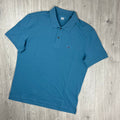 CP Company Piquet Polo Shirt - Aegean Blue Ironleague