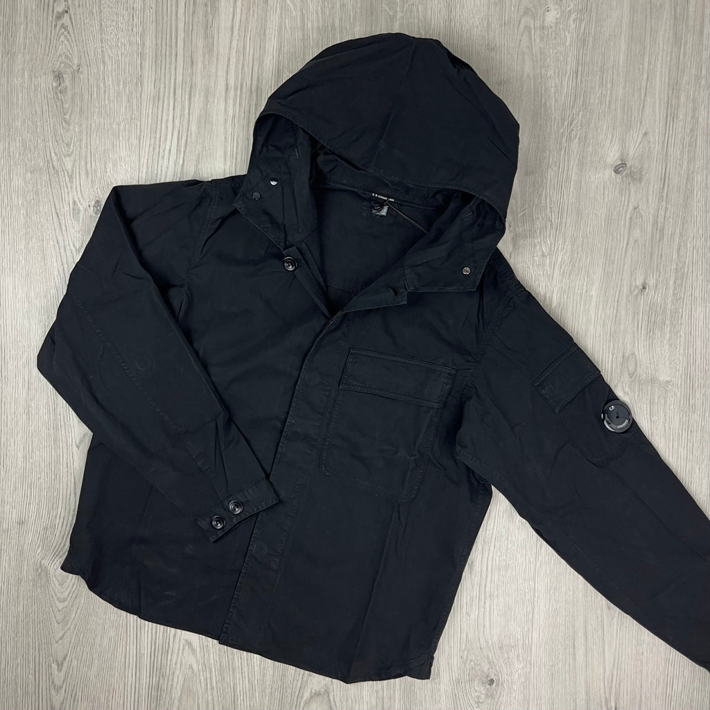 CP Company Hooded Overshirt - Black Ironleague