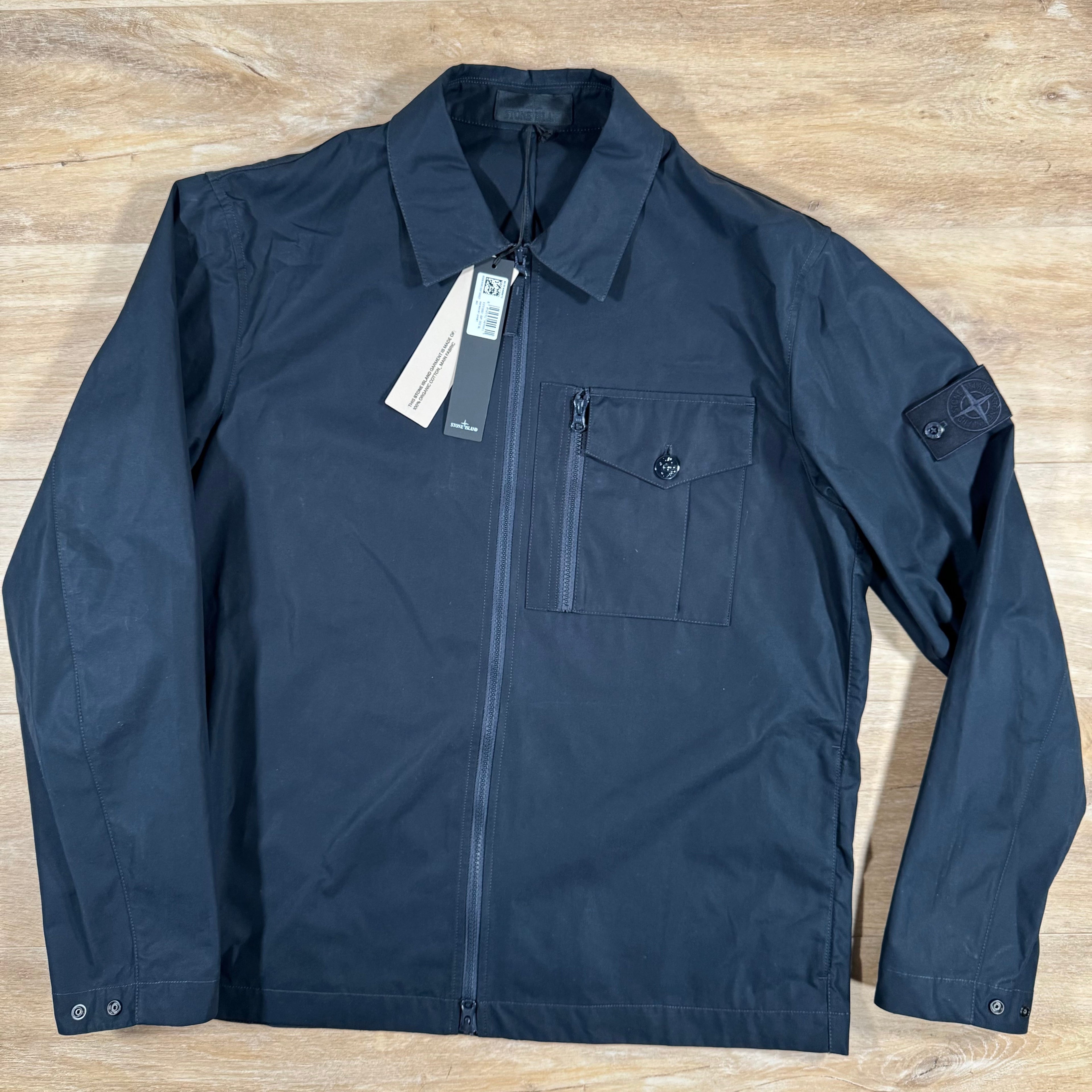 Stone Island Weatherproof Canvas Ghost Overshirt in Navy Ironleague