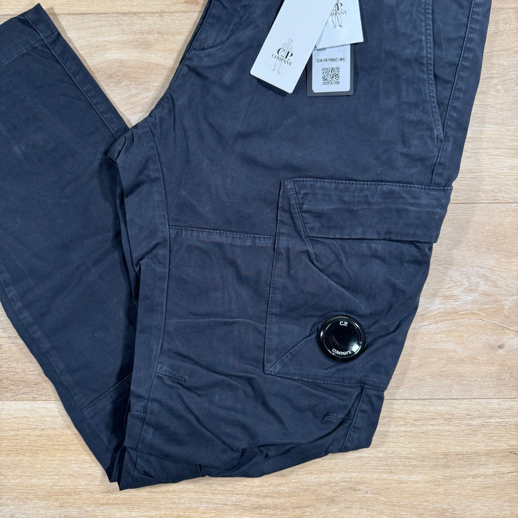 CP Company Ottoman Stretch Lens Cargo Pants in Navy Ironleague