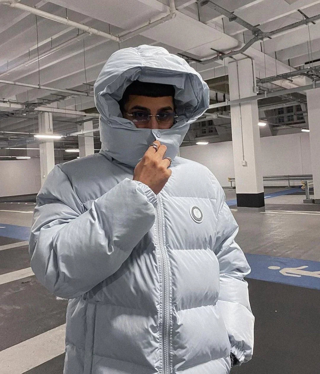 Trapstar Detachable Hooded Puffer Jacket - Ice Blue Ironleague