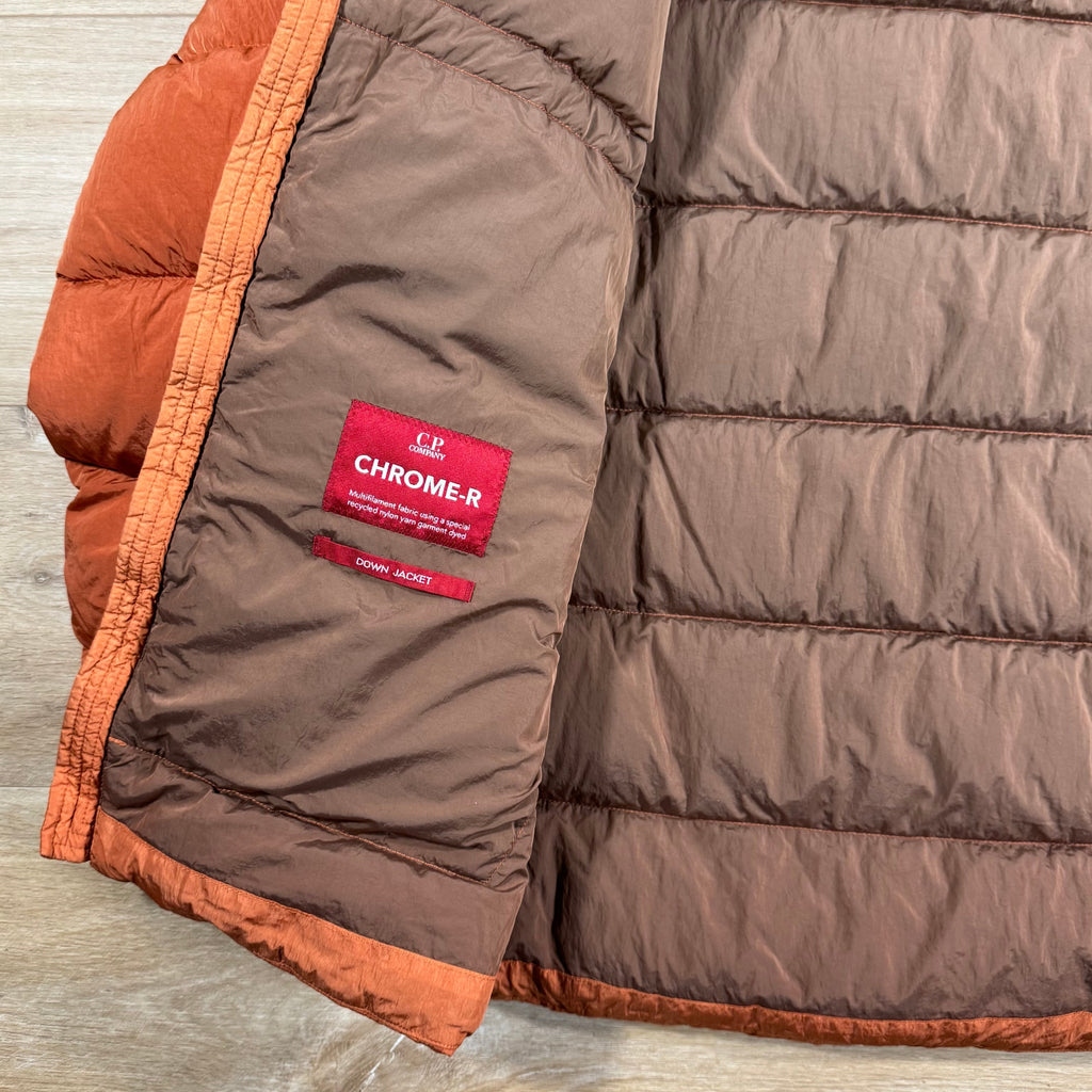 CP Company Chrome-R Goggle Down Jacket in Bombay Brown Ironleague