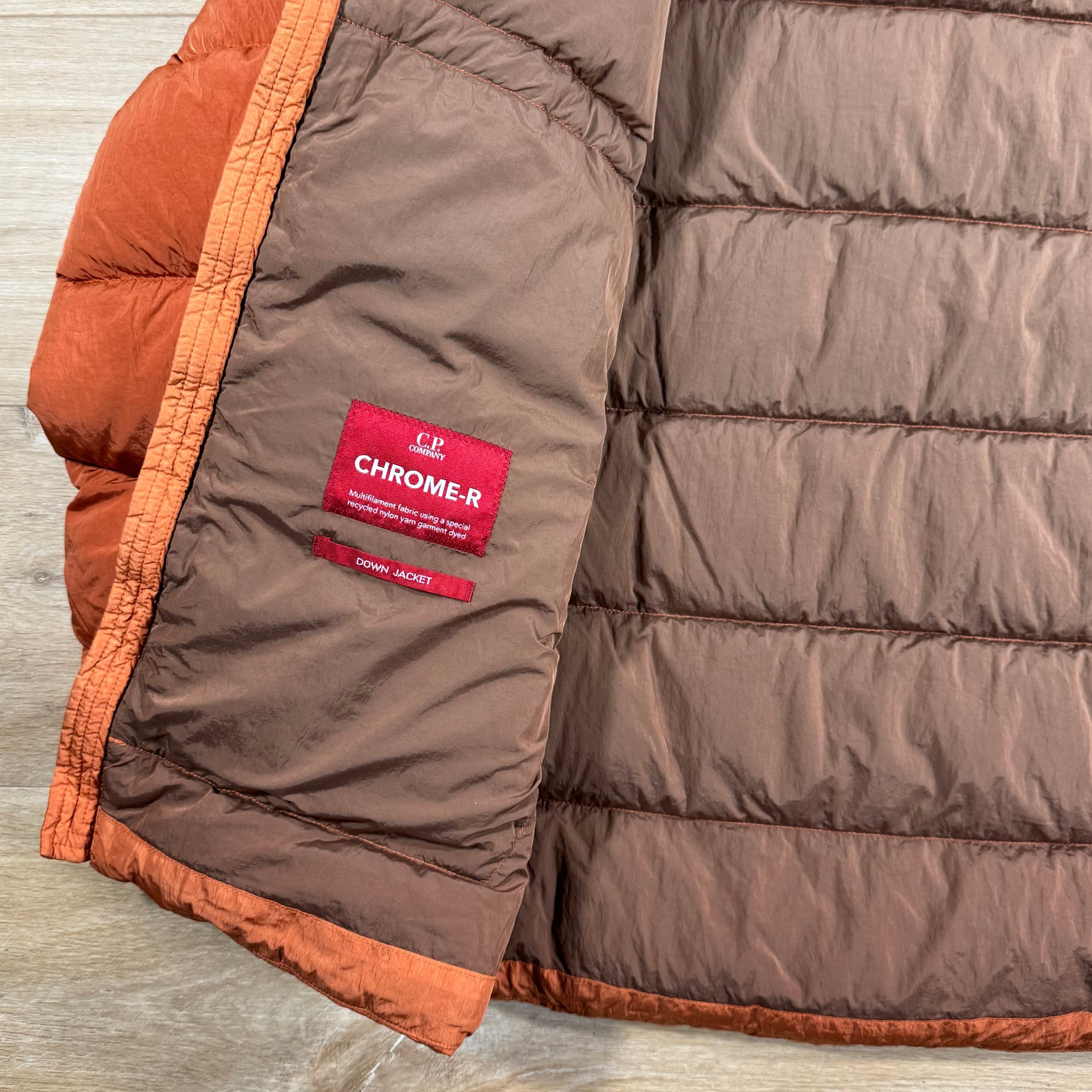 CP Company Chrome-R Goggle Down Jacket in Bombay Brown Ironleague