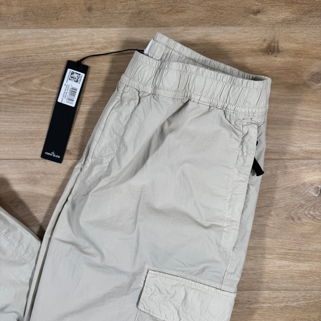 Stone Island Stretch Cotton Tela Cargo Pants in Sand Ironleague
