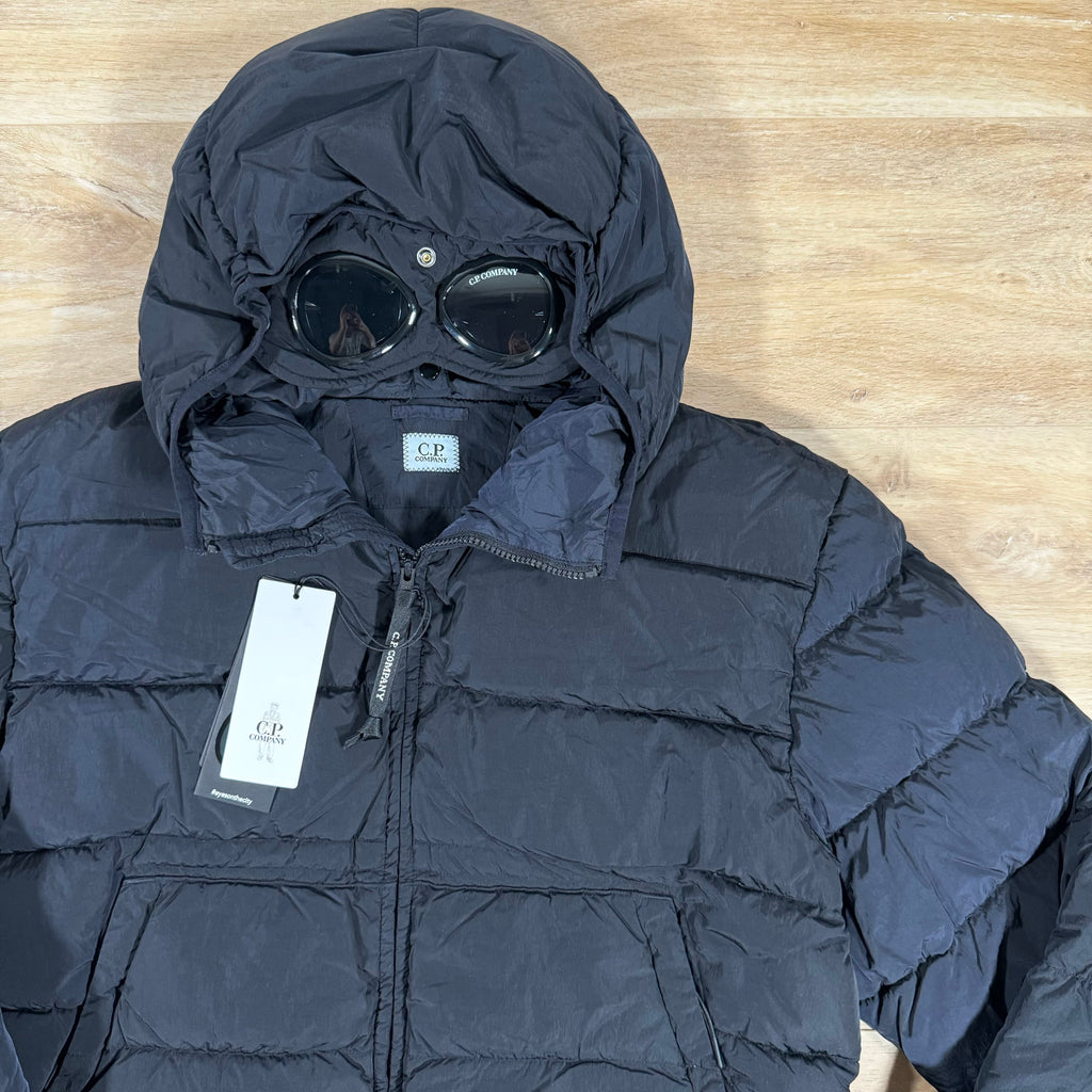 CP Company Chrome-R Goggle Down Jacket in Navy Ironleague