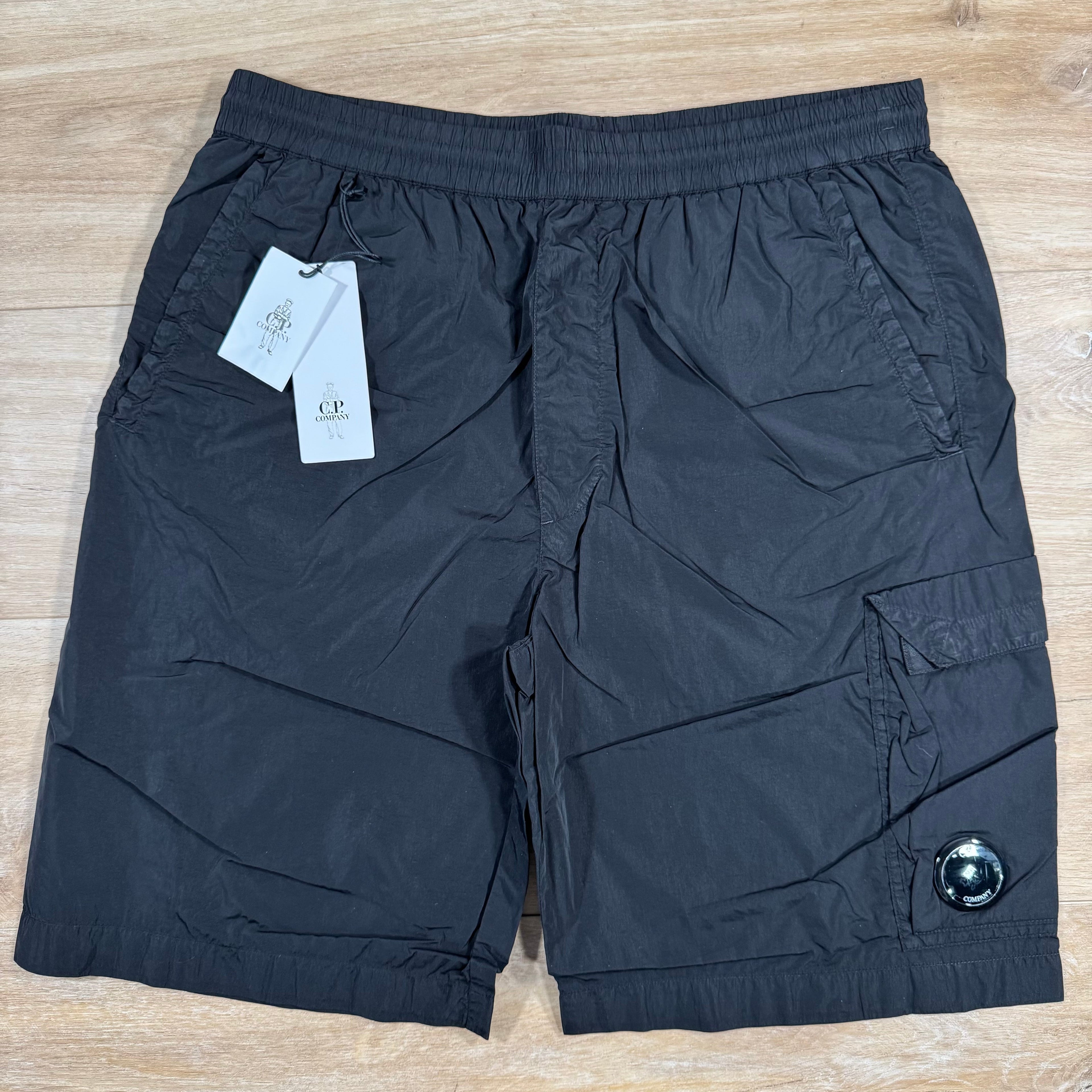 CP Company Chrome-R Cargo Shorts in Black Ironleague