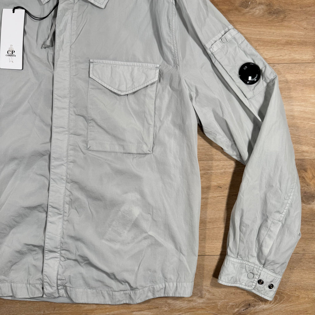 CP Company Chrome-R Lens Overshirt in Blue Fox - Grey Ironleague