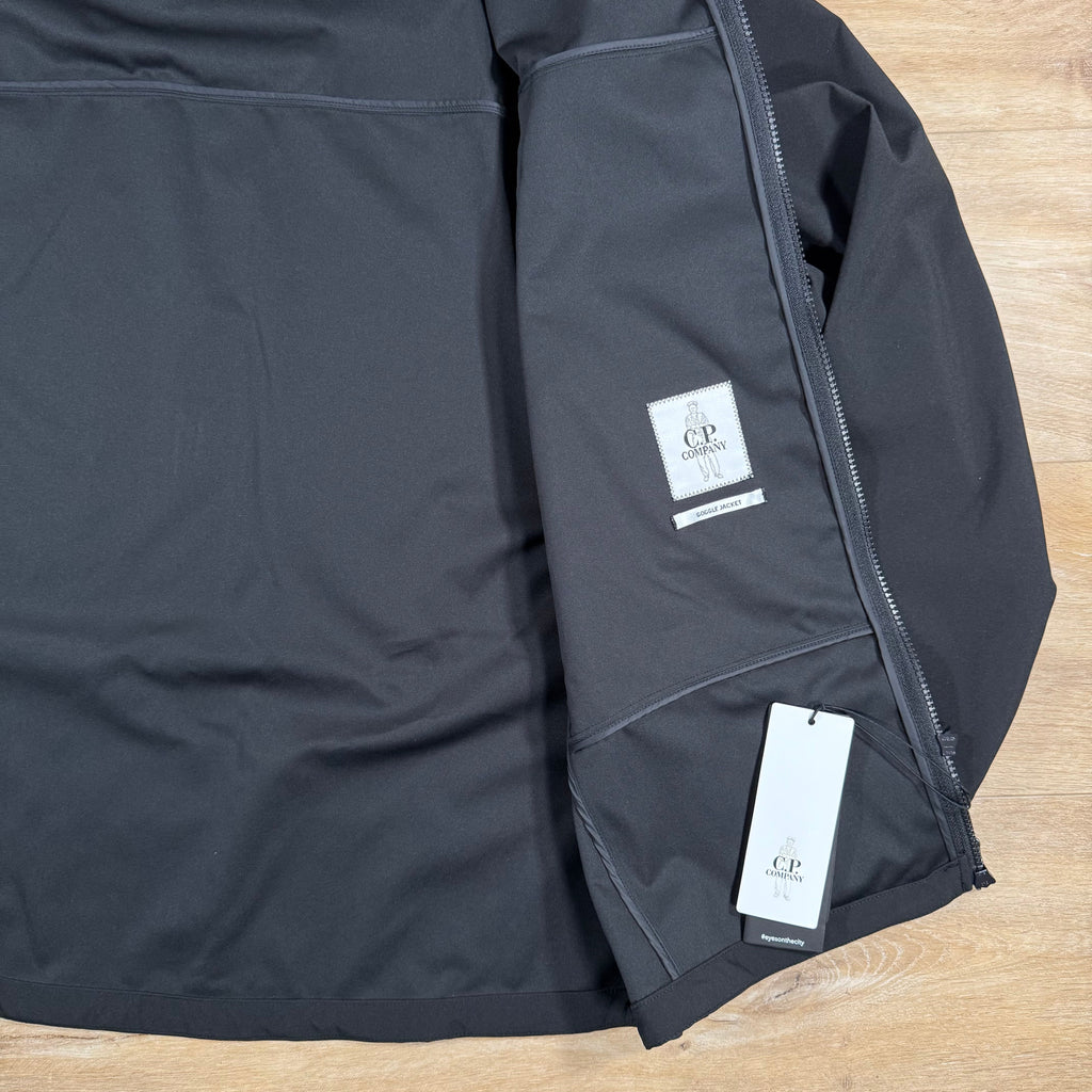 CP Company Shell-R Goggle Jacket in Black Ironleague