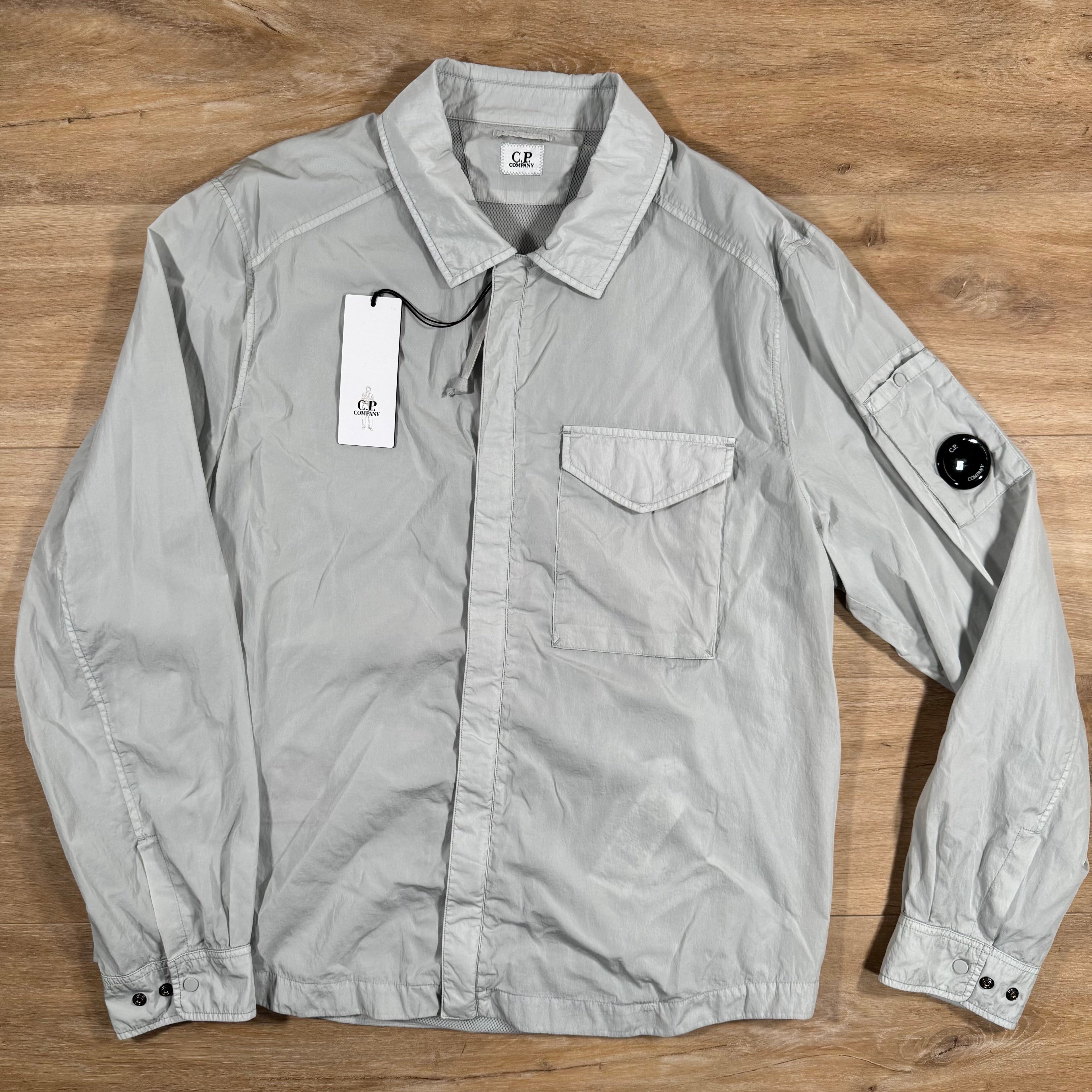 CP Company Chrome-R Lens Overshirt in Blue Fox - Grey Ironleague