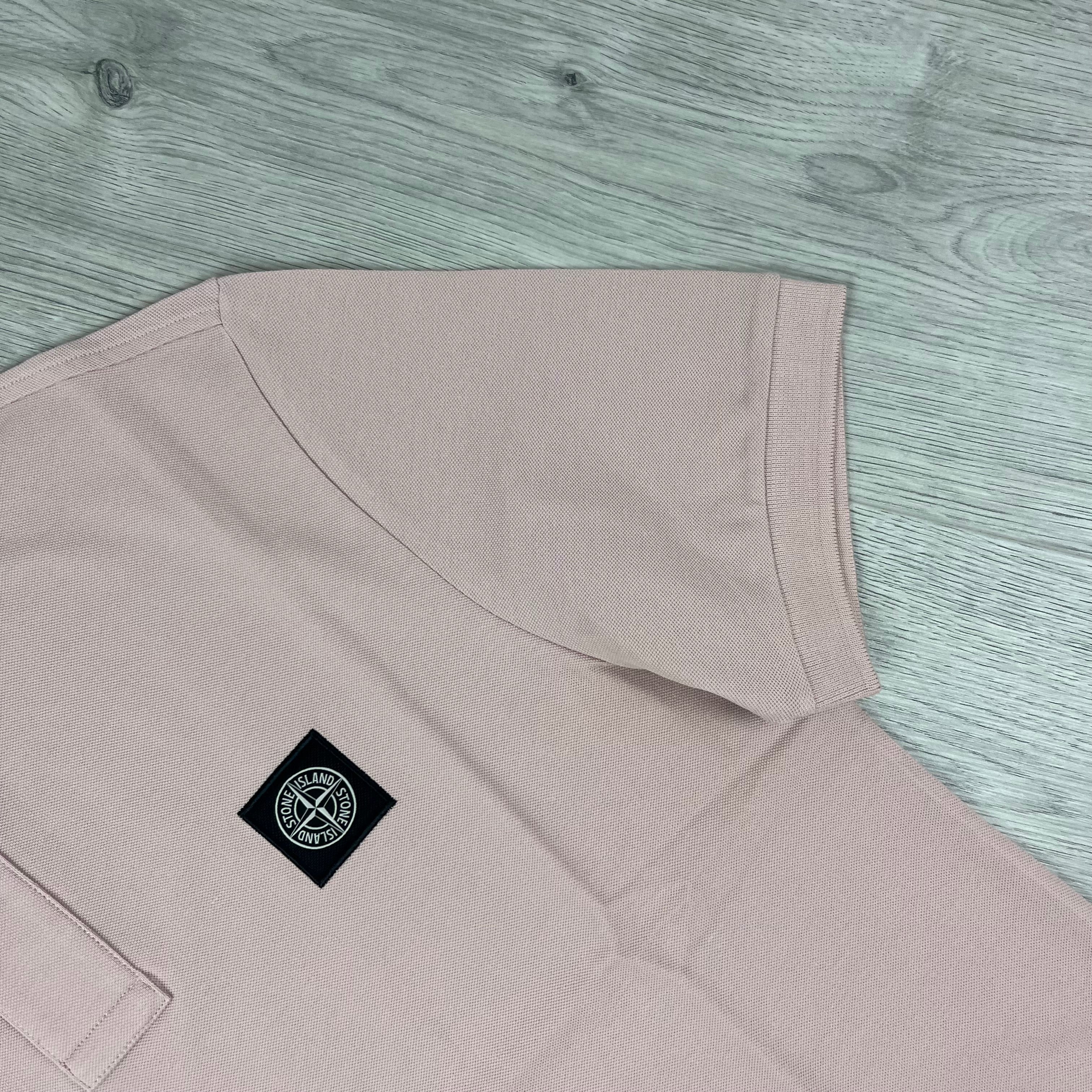 Stone Island Patch Polo Shirt - Rose Ironleague