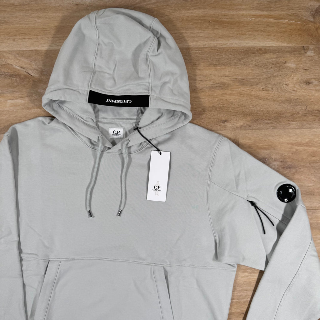 CP Company Diagonal Raised Fleece Lens Hoodie in Blue Fox - Grey Ironleague