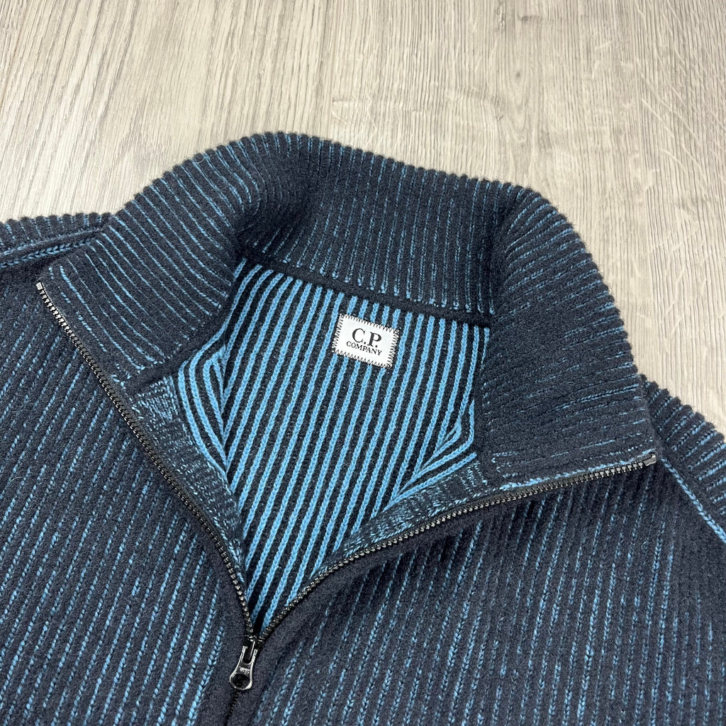 CP Company Knit Zip Fleece - Aegean Blue Ironleague