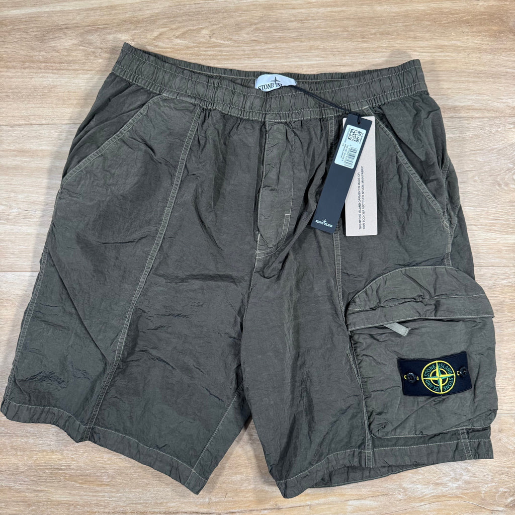 Stone Island Nylon Metal Bermuda Shorts in Military Green Ironleague