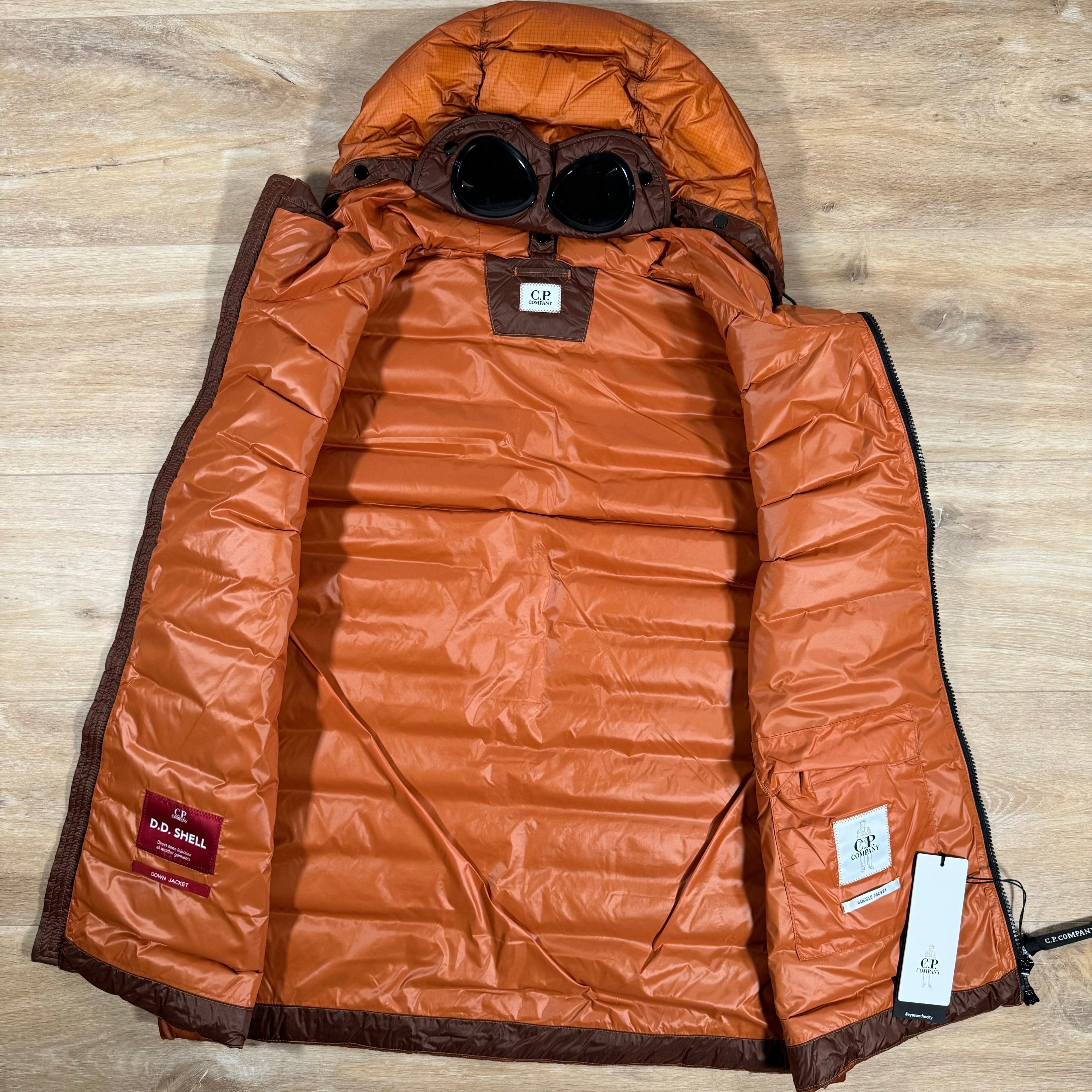 CP Company DD Shell Goggle Down Vest in Bombay Brown Ironleague
