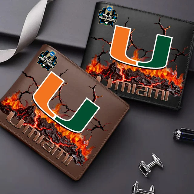 LIMITED EDITION CWS NCAA04 MIH MI HURRICANES LEATHER WALLET