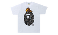 BAPE Space Camo Milo On Big Ape Tee White 2H80 110 007 WHITE