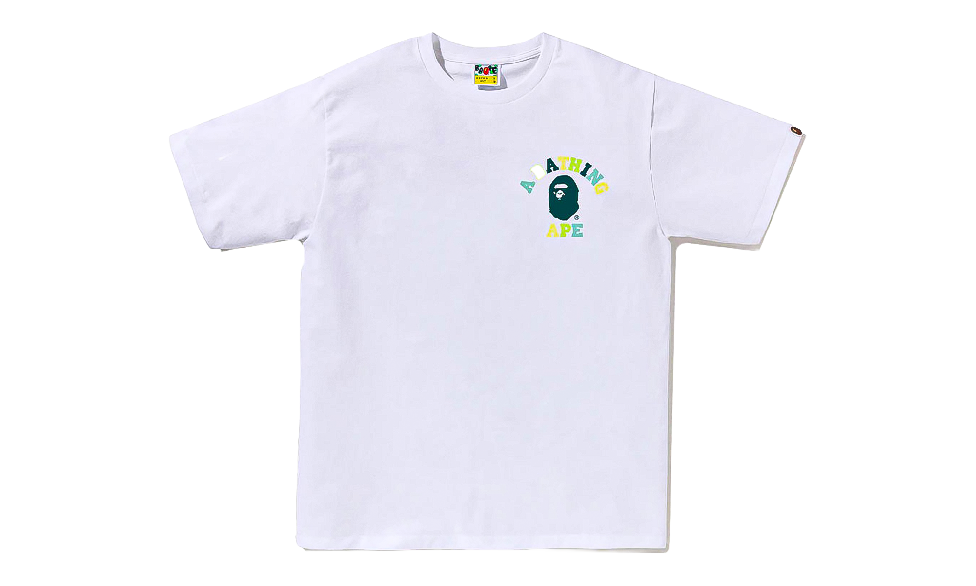 BAPE Colors College ATS SS Tee White 0ZXTEM028101Q WHX