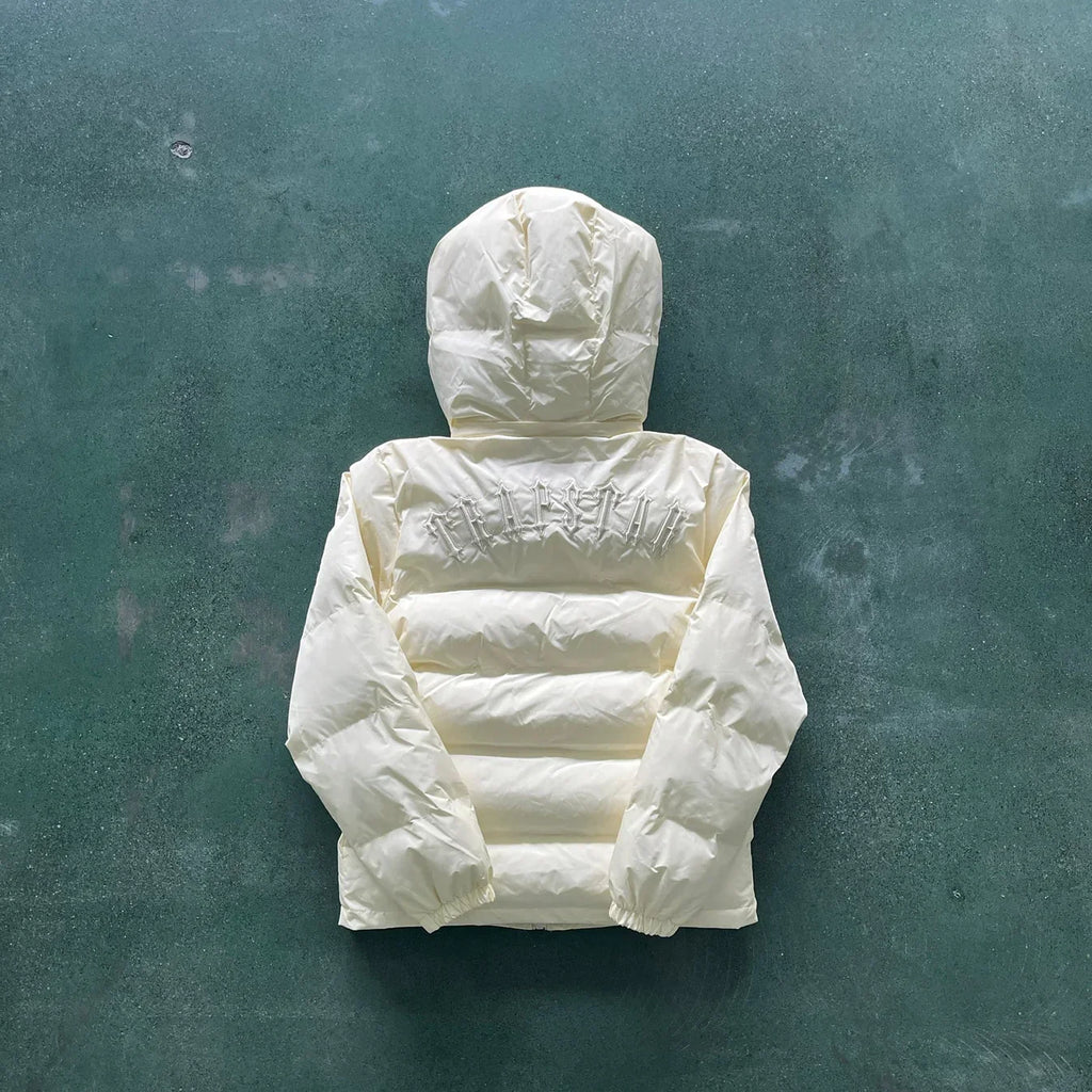 Trapstar Detachable Hooded Puffer Jacket - Cream Ironleague