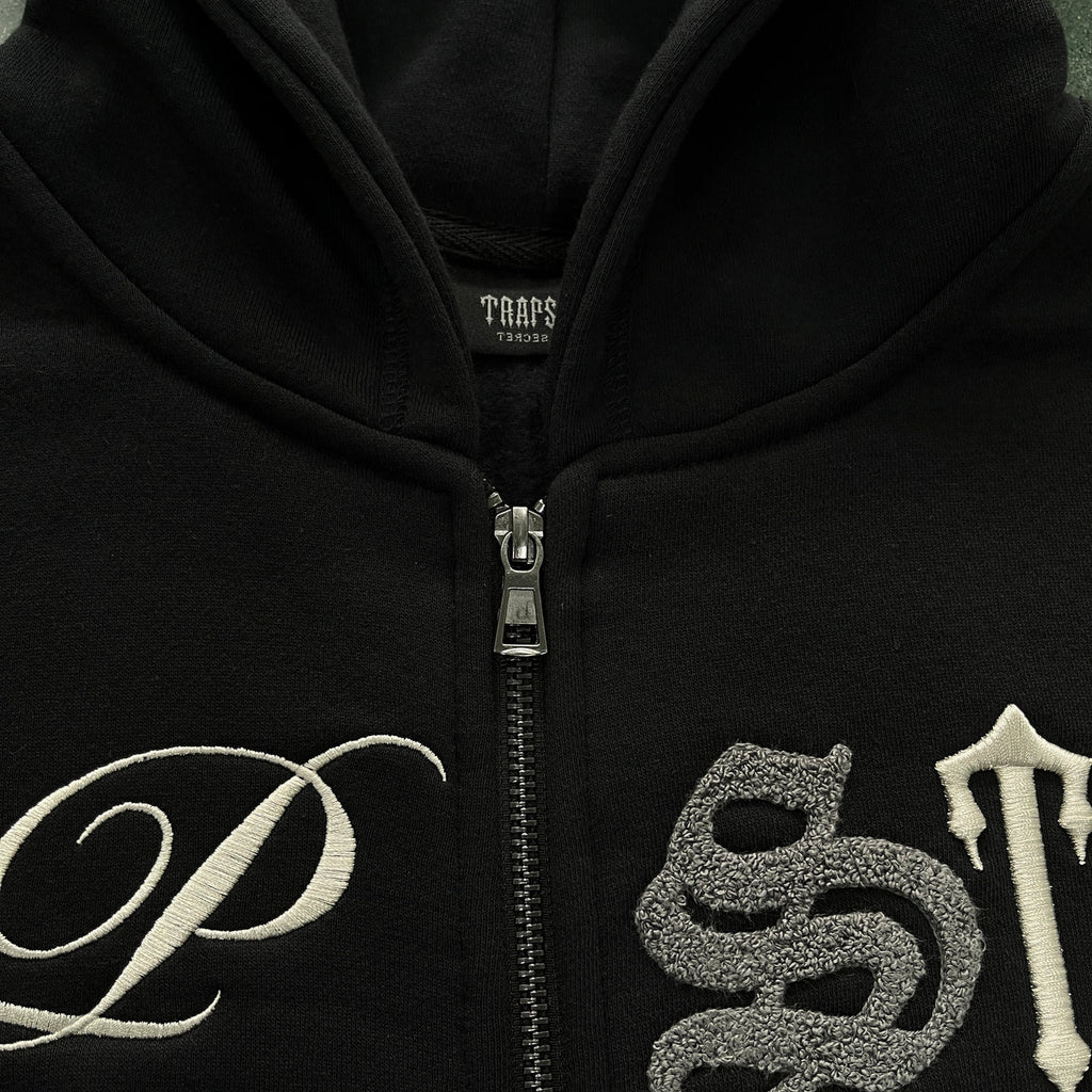 Trapstar Script Zip Through Tracksuit - Black Washed Ironleague