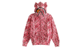 BAPE Wild Leopard Pattern Milo Shark Full Zip Hoodie WMNS Pink Camo 2L80215001 PNK