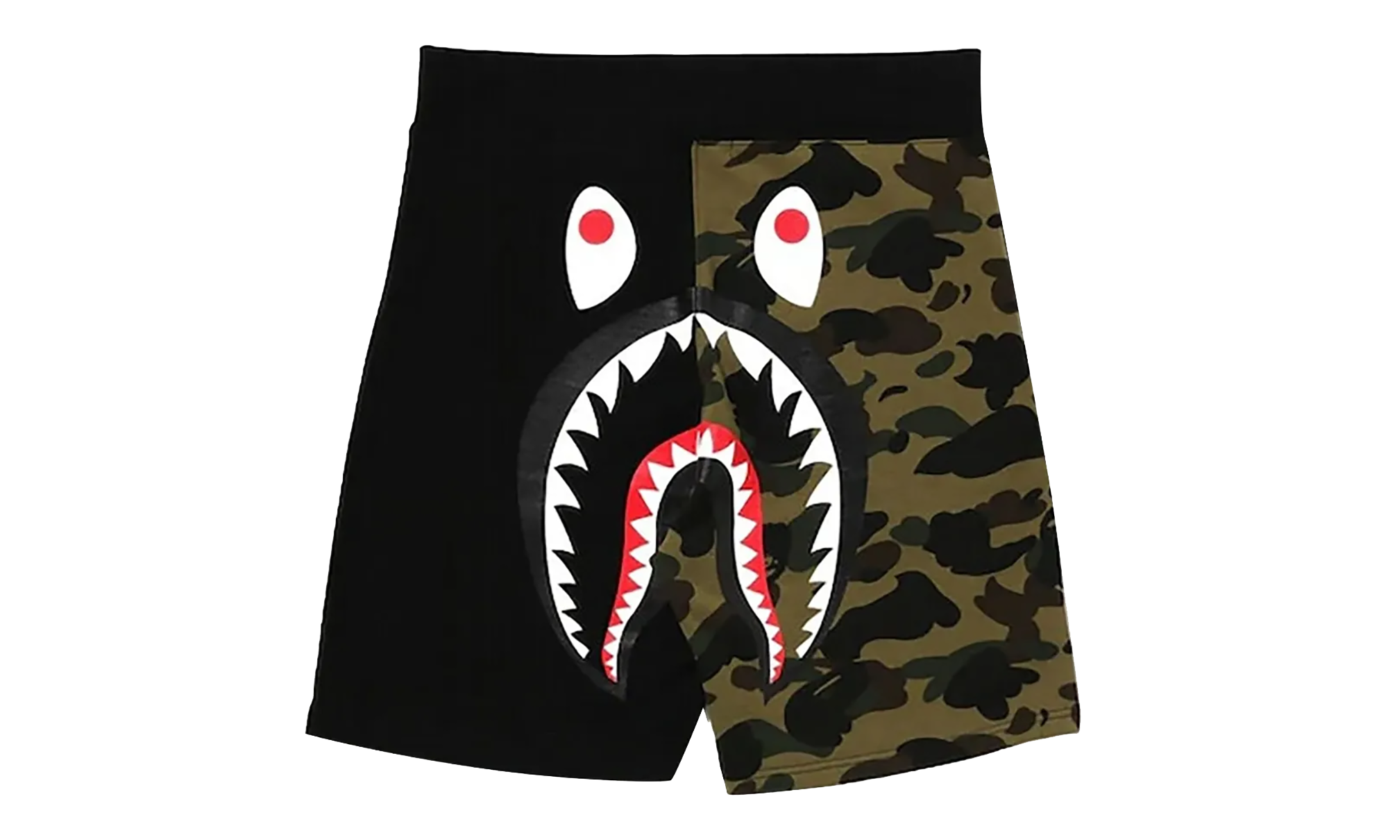 BAPE 1st Camo Back Shark Sweatshorts Black 1I20 153 004 BLACK