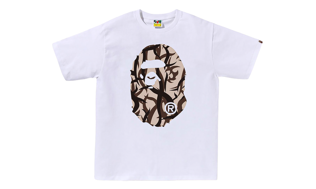BAPE BAPE Trial Camo Big Ape Head Tee White Beige BAPE017