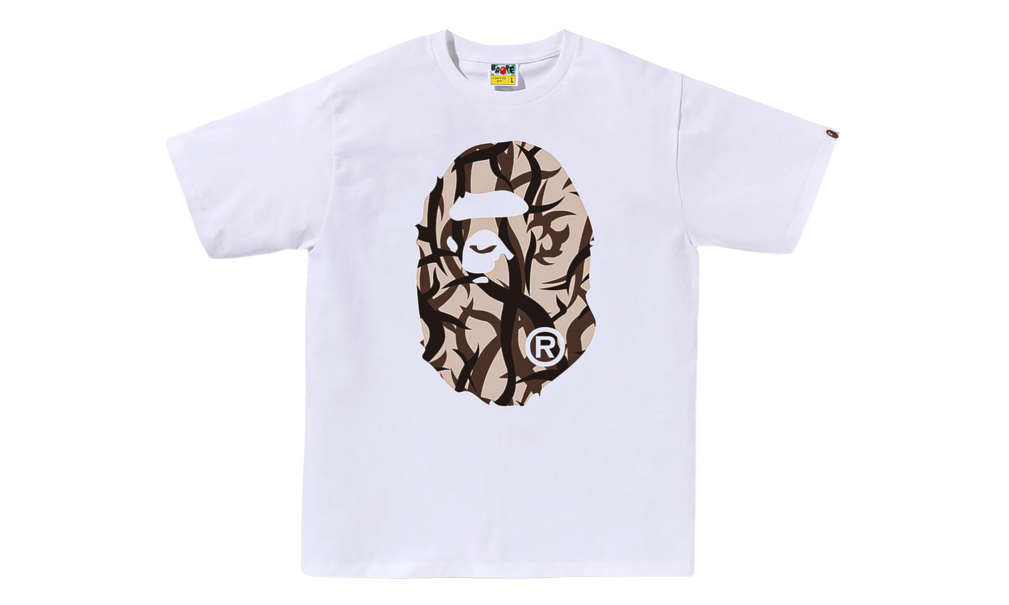 BAPE BAPE Trial Camo Big Ape Head Tee White Beige BAPE017