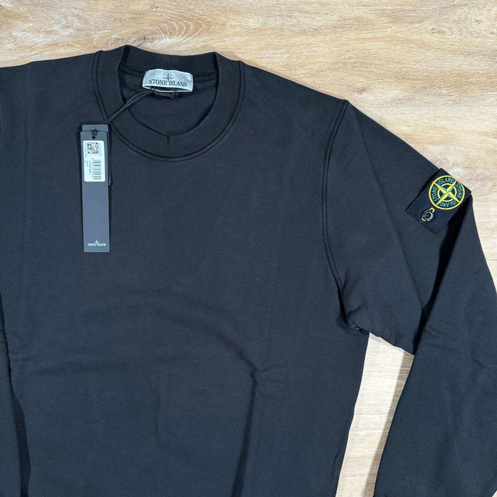 Stone Island Organic Cotton Fleece Sweatshirt in Black Ironleague