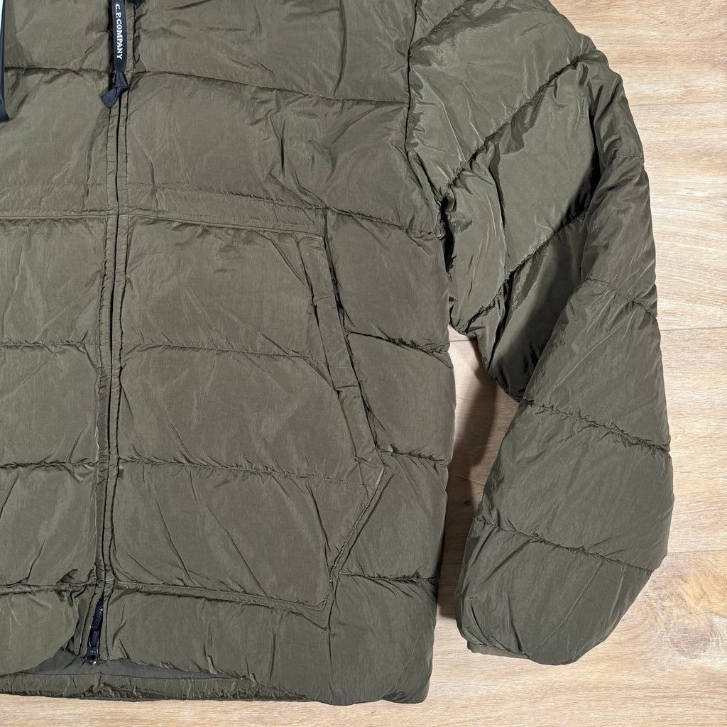 CP Company Chrome-R Goggle Down Jacket in Ivy Green Ironleague