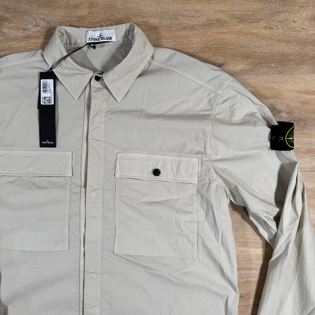 Stone Island Stretch Tela Overshirt in Sand Ironleague
