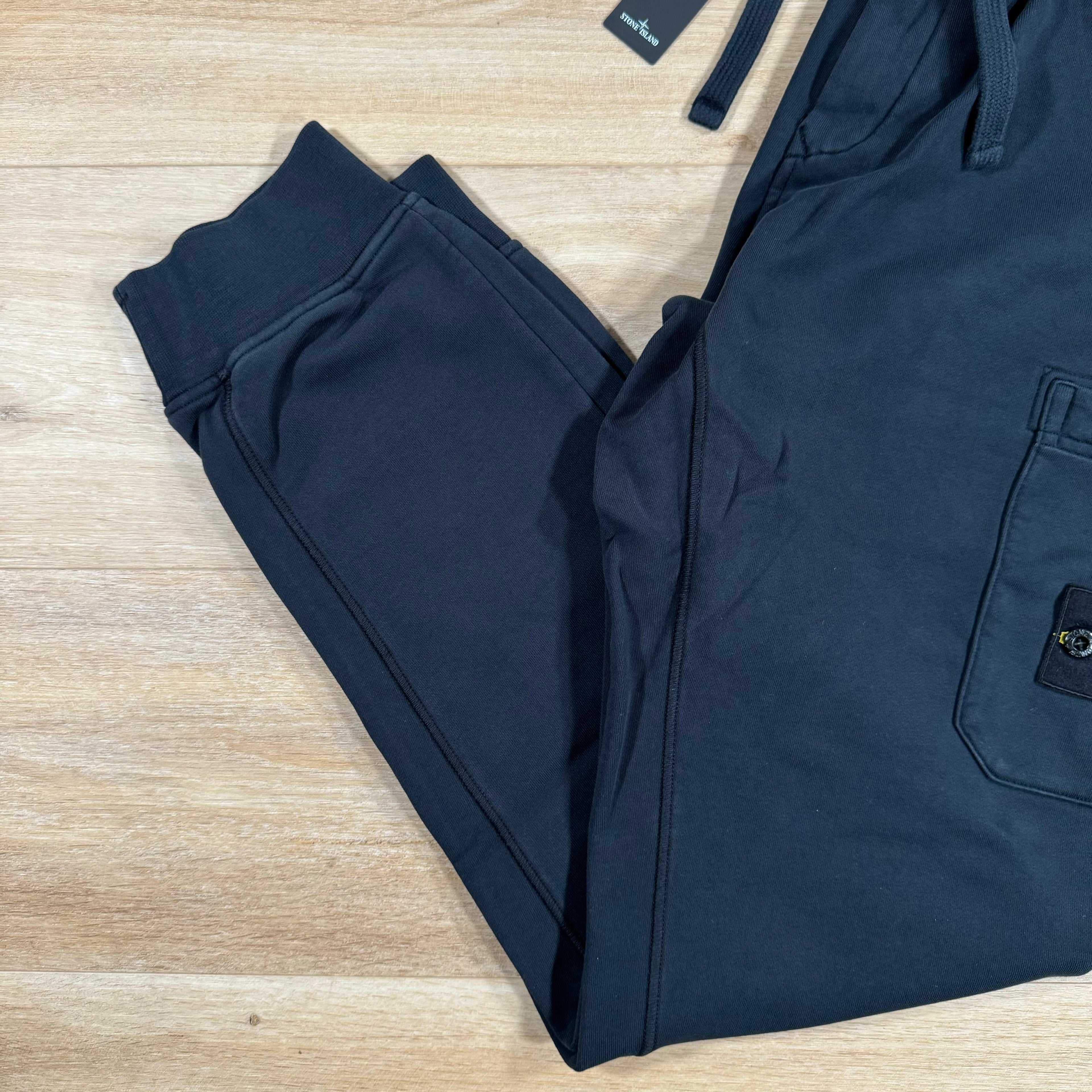 Stone Island Slim Fit Cargo Sweatpants in Navy Ironleague