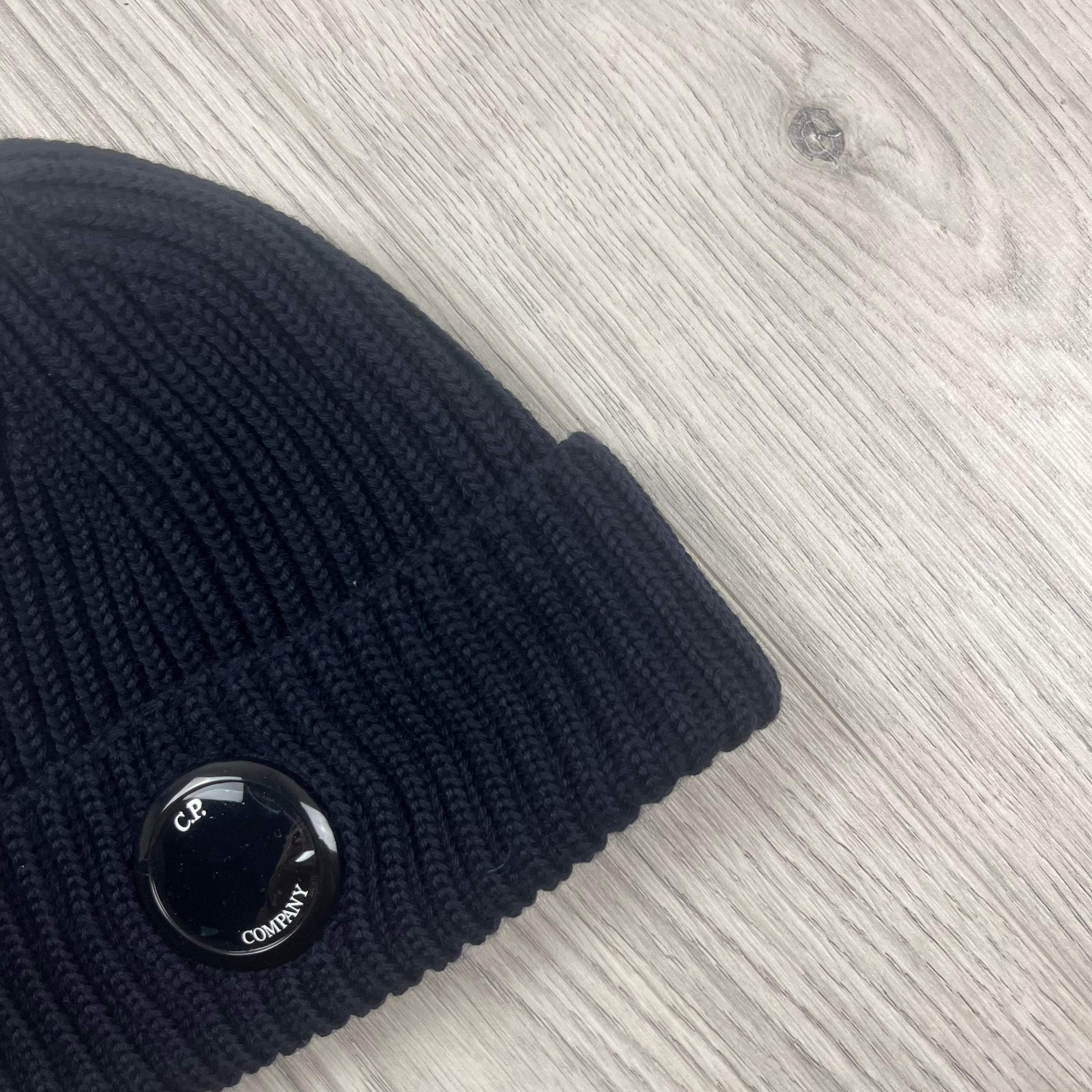CP Company Lens Beanie - Navy Ironleague
