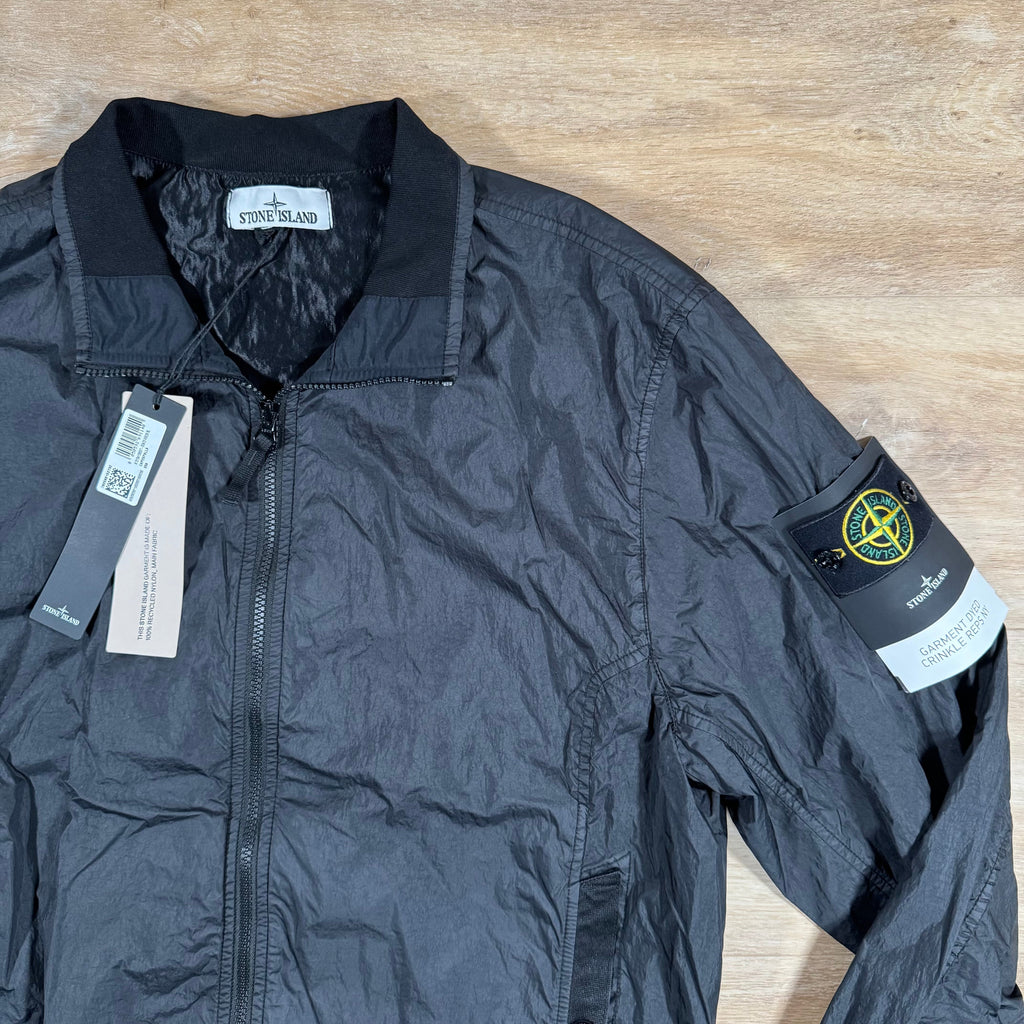 Stone Island Crinkle Reps R-NY Bomber Jacket in Black Ironleague