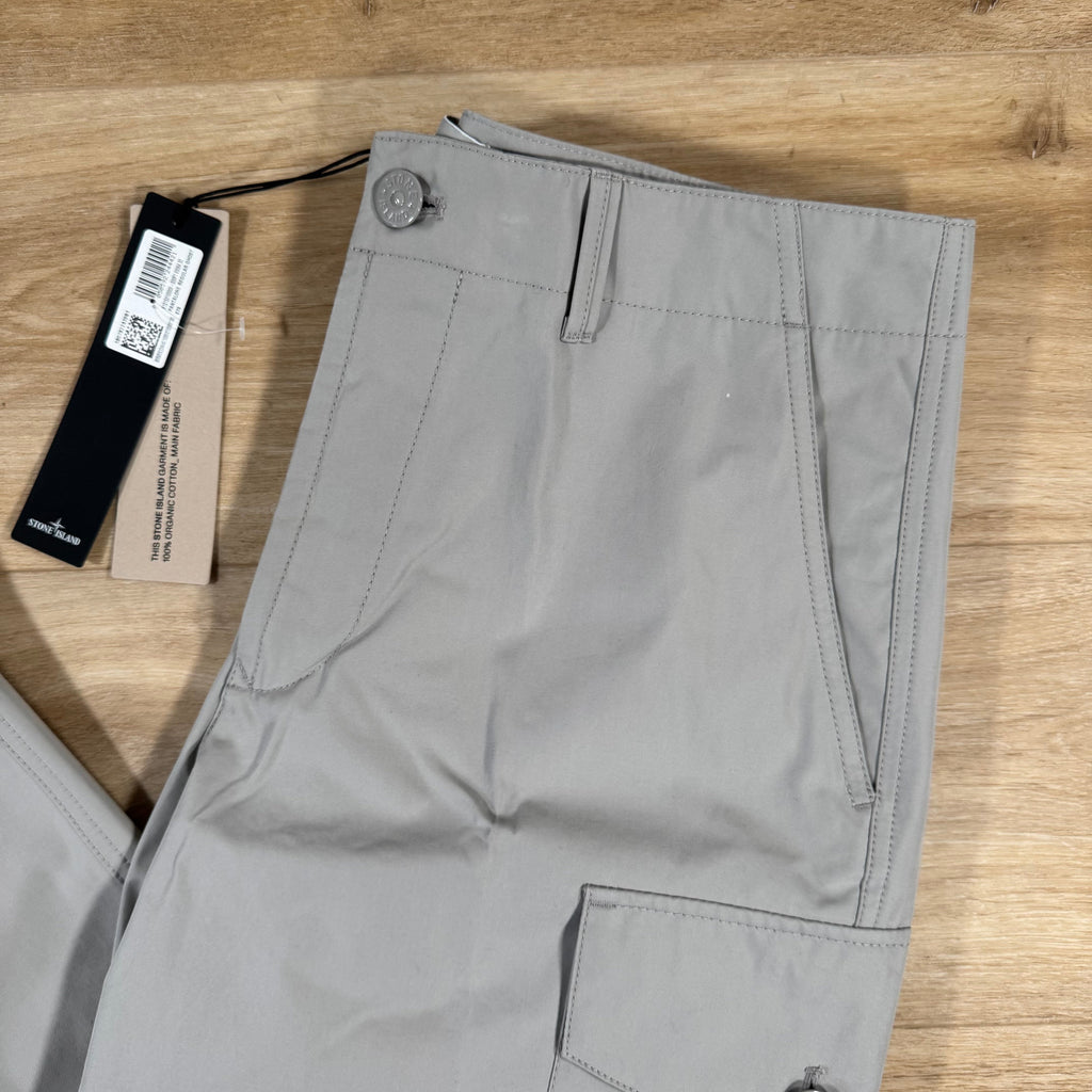 Stone Island Weatherproof Ghost Cargo Trousers in Dust Grey Ironleague