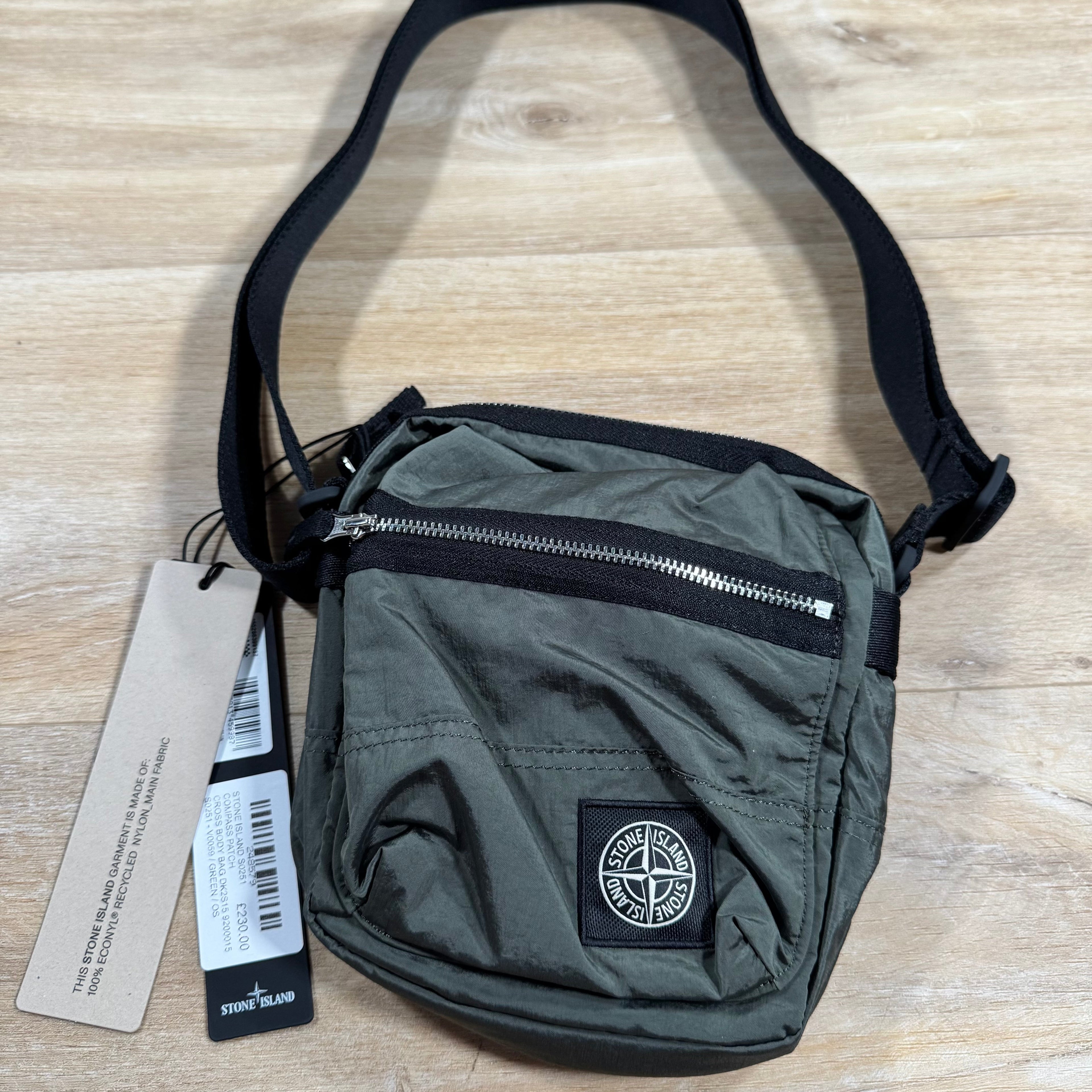 Stone Island Coated Nylon Metal Body Bag in Musk Green Ironleague