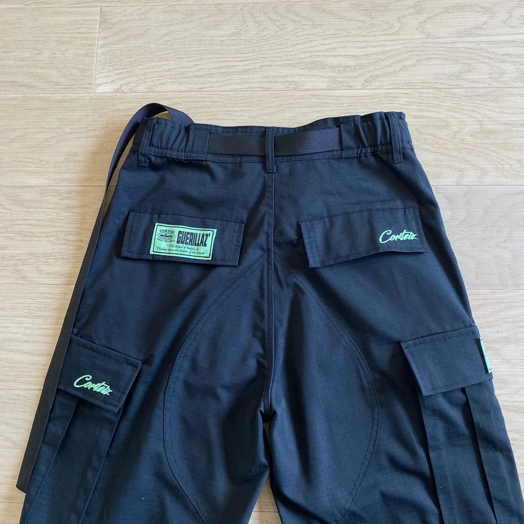 Corteiz Island Cargo Pants - Black/Green Ironleague