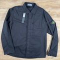Stone Island Supima Twill Stretch-TC Overshirt in Black Ironleague