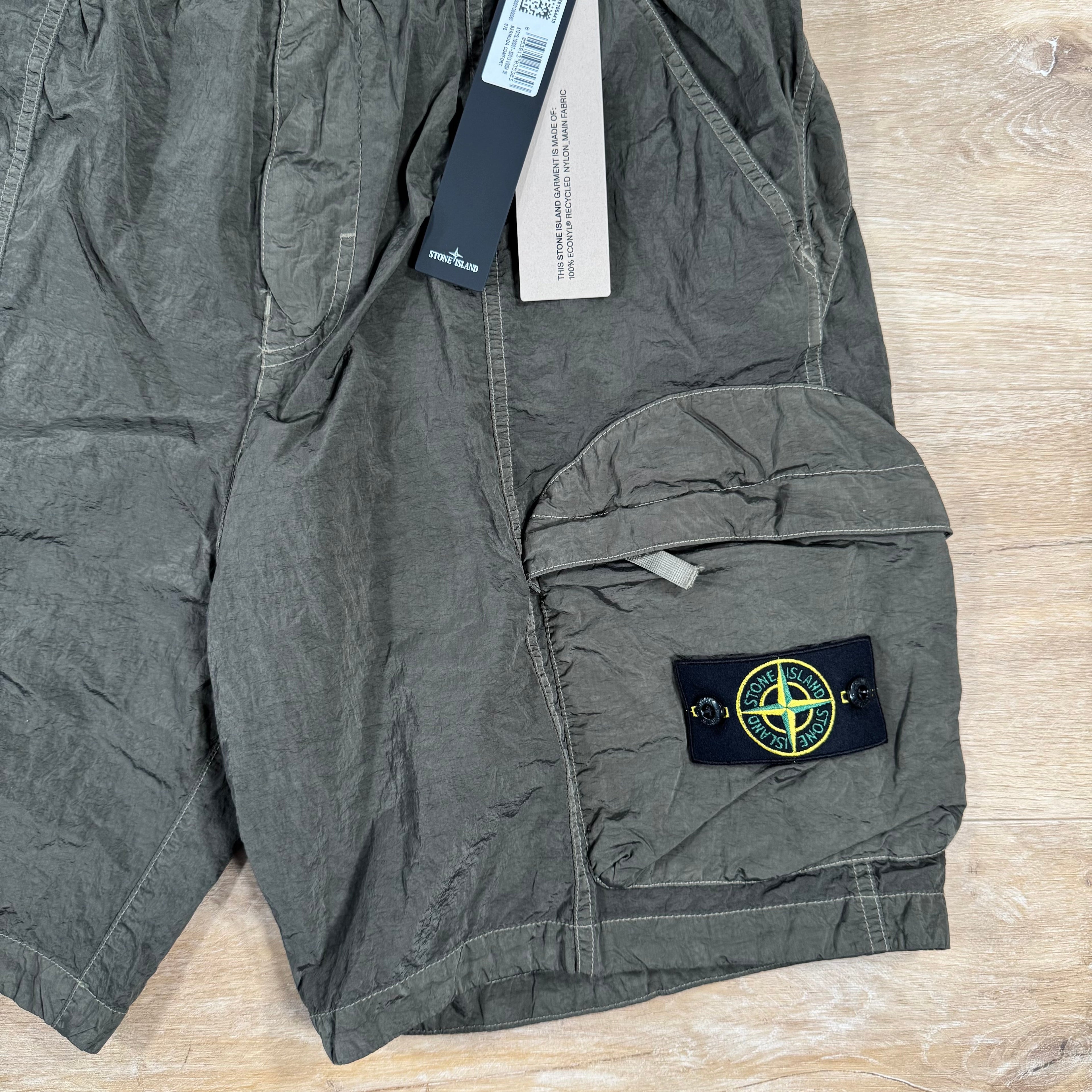 Stone Island Nylon Metal Bermuda Shorts in Military Green Ironleague