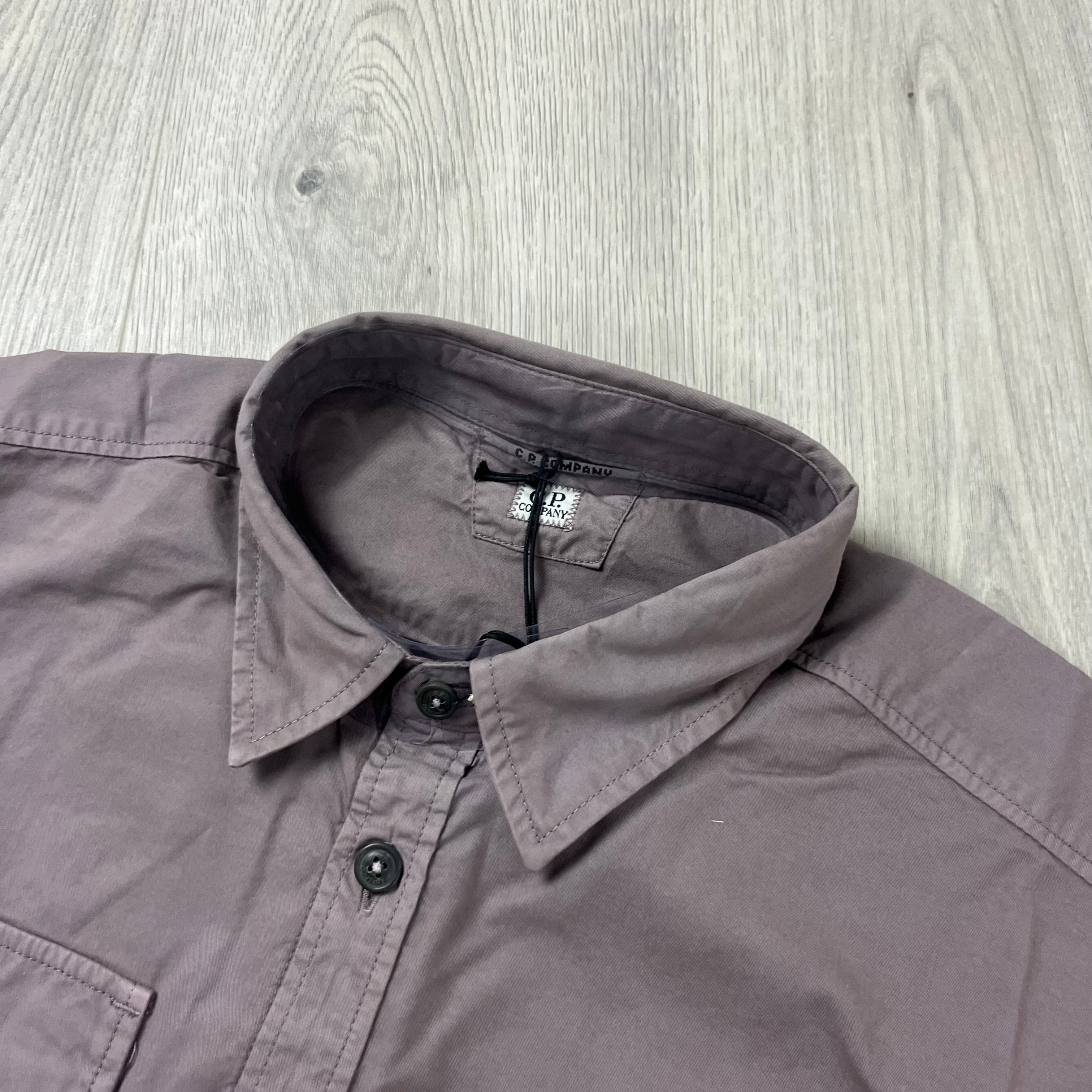 CP Company Button Overshirt - Dove Ironleague