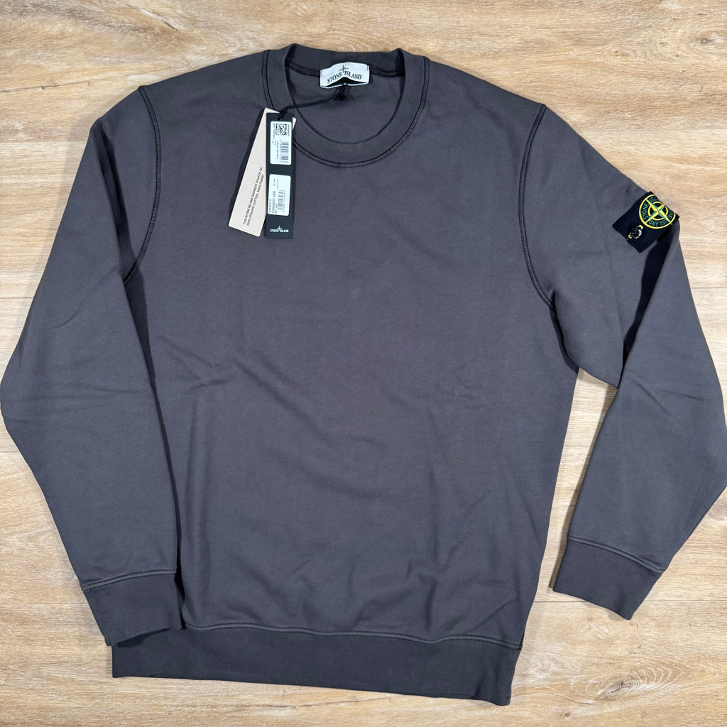 Stone Island Organic Cotton Fleece Sweatshirt in Charcoal Grey Ironleague