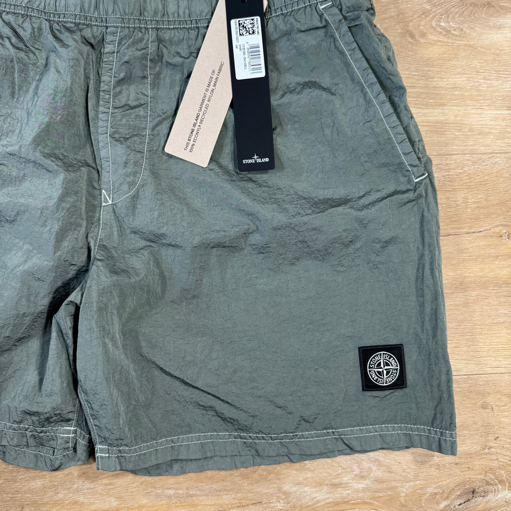Stone Island Nylon Metal Swim Shorts in Sage Green Ironleague