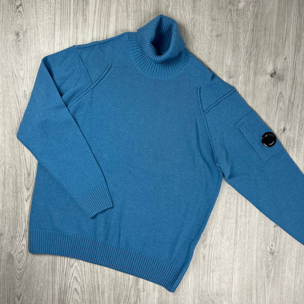 CP Company Knit Turtle Neck - Aegean Blue Ironleague
