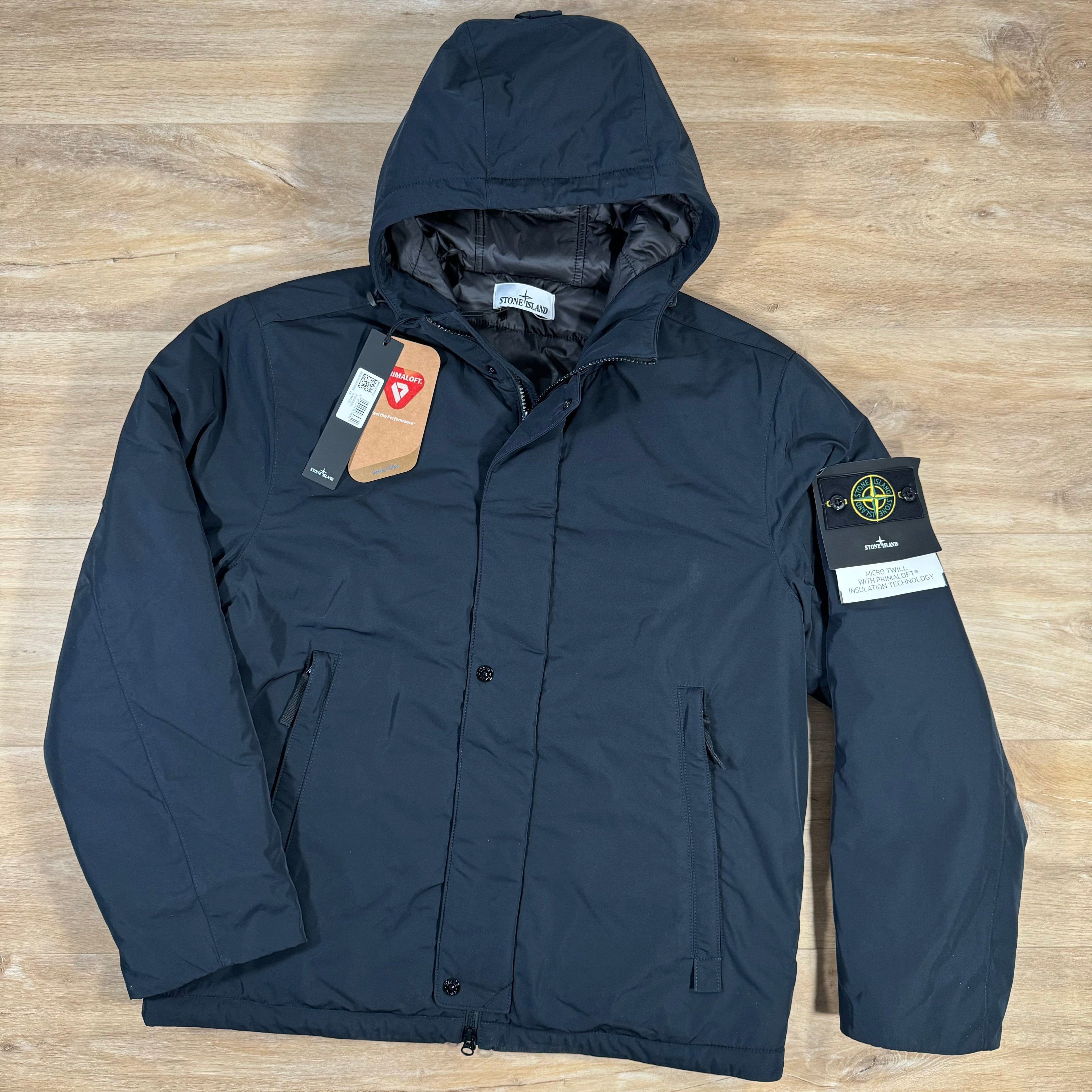 Stone Island Polyester Micro Twill Jacket in Navy Ironleague