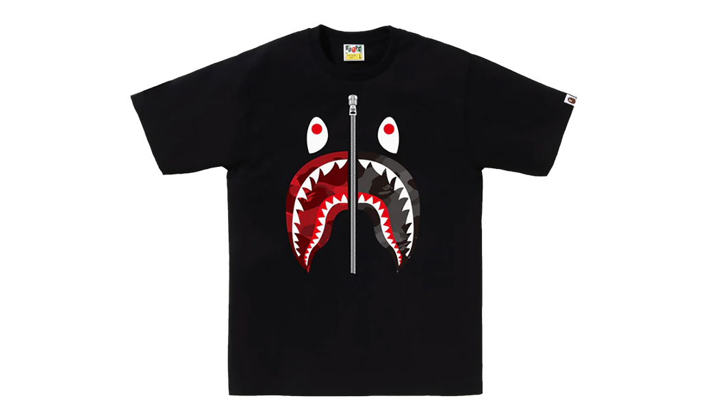 BAPE Color Camo Separate Shark Tee Black / Red 1K80 110 021 BLACK RED