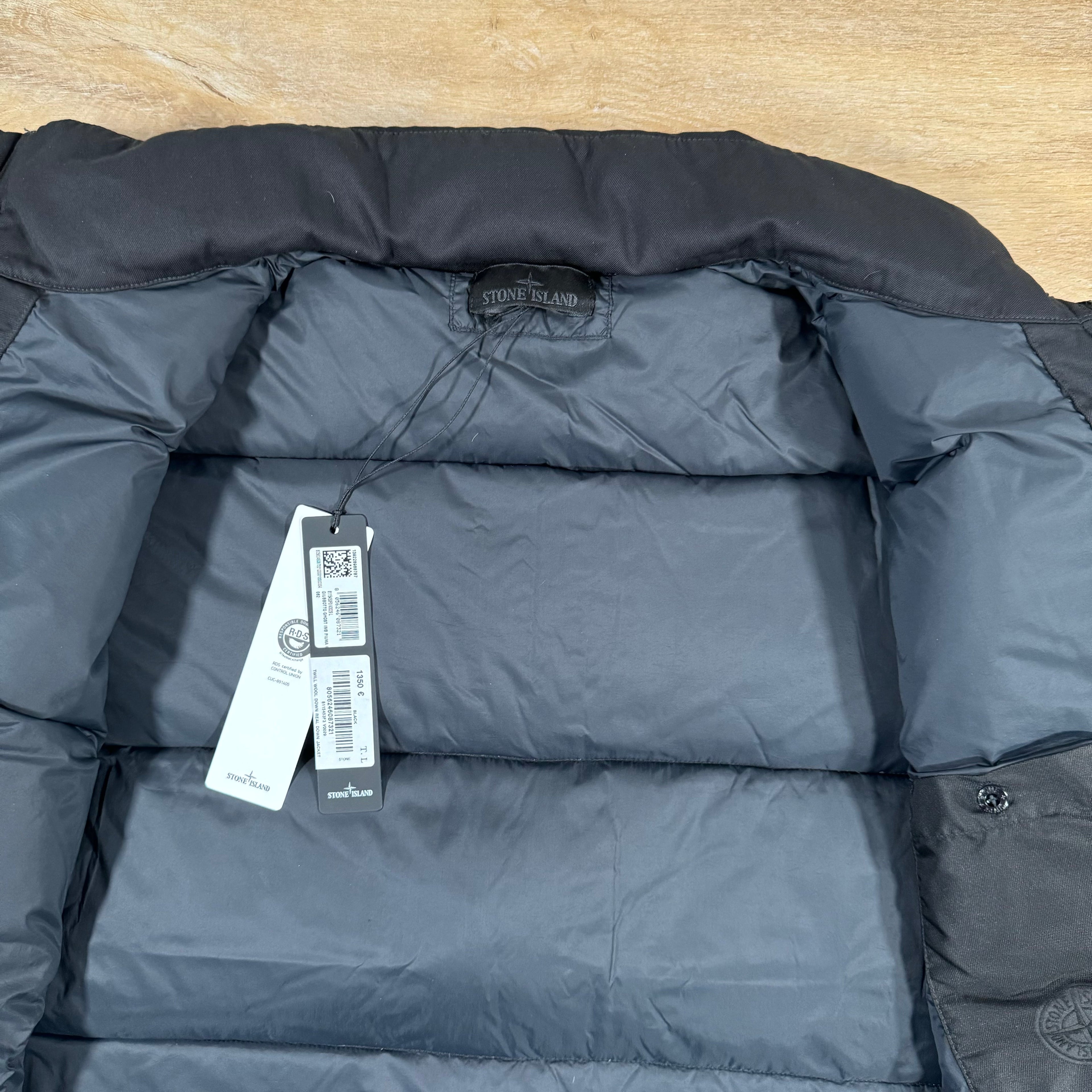 Stone Island Down-TC Ghost Jacket in Black Ironleague