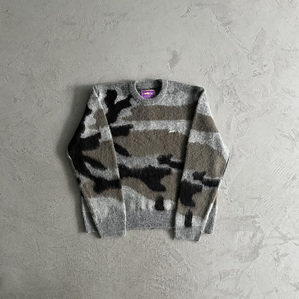 Corteiz More Hair Knit Sweater - Grey Camo Ironleague